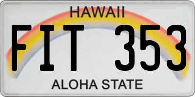 HI license plate FIT353