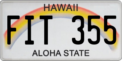 HI license plate FIT355