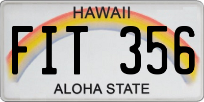 HI license plate FIT356