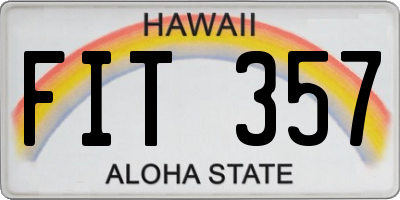 HI license plate FIT357