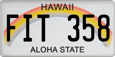 HI license plate FIT358