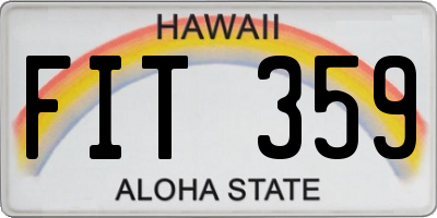 HI license plate FIT359