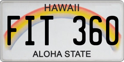 HI license plate FIT360