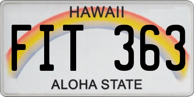 HI license plate FIT363