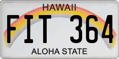 HI license plate FIT364