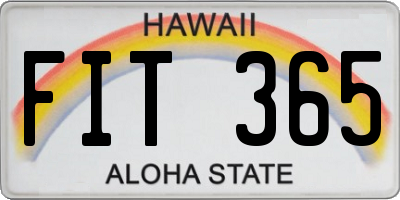 HI license plate FIT365