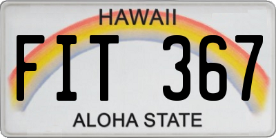 HI license plate FIT367