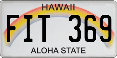 HI license plate FIT369