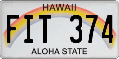HI license plate FIT374
