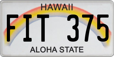 HI license plate FIT375