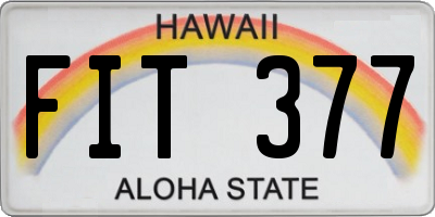 HI license plate FIT377