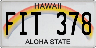 HI license plate FIT378
