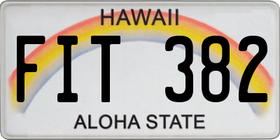 HI license plate FIT382