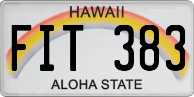 HI license plate FIT383