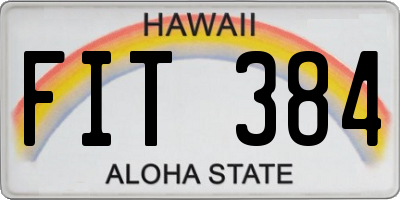 HI license plate FIT384