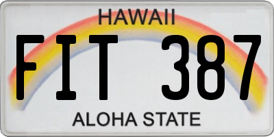 HI license plate FIT387
