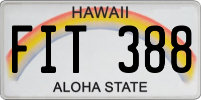 HI license plate FIT388