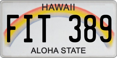 HI license plate FIT389