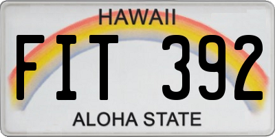 HI license plate FIT392