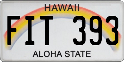 HI license plate FIT393