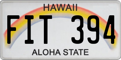 HI license plate FIT394
