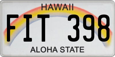 HI license plate FIT398