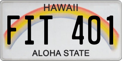 HI license plate FIT401