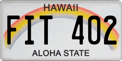 HI license plate FIT402
