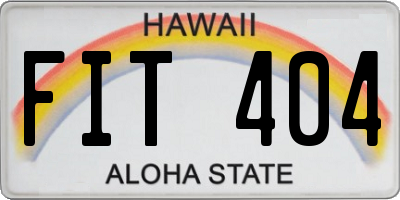 HI license plate FIT404