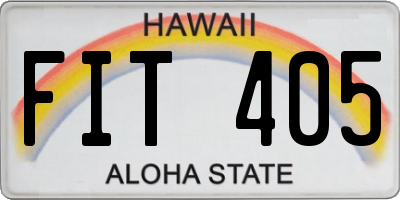 HI license plate FIT405