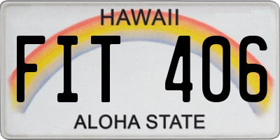 HI license plate FIT406