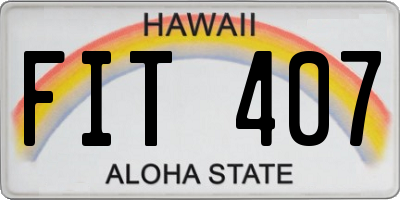 HI license plate FIT407