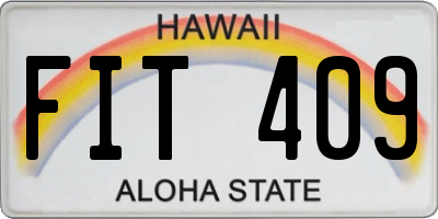 HI license plate FIT409