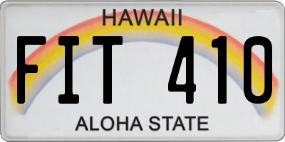 HI license plate FIT410