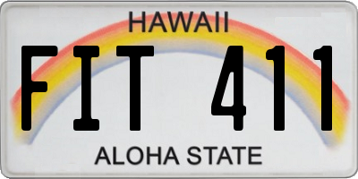 HI license plate FIT411