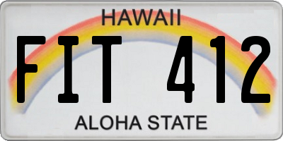 HI license plate FIT412