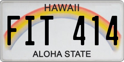 HI license plate FIT414