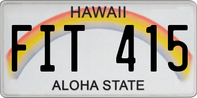 HI license plate FIT415