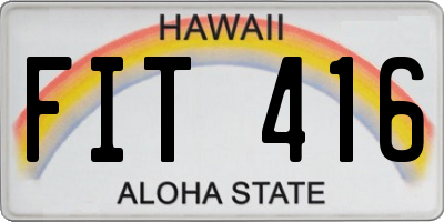 HI license plate FIT416