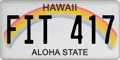 HI license plate FIT417