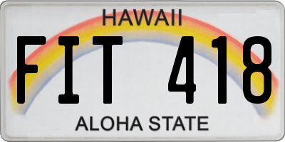 HI license plate FIT418