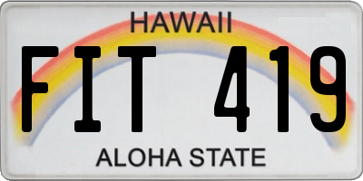 HI license plate FIT419