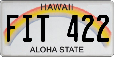 HI license plate FIT422