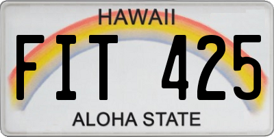 HI license plate FIT425