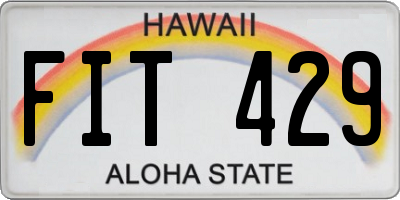 HI license plate FIT429