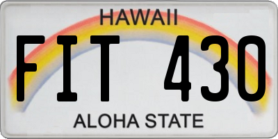 HI license plate FIT430