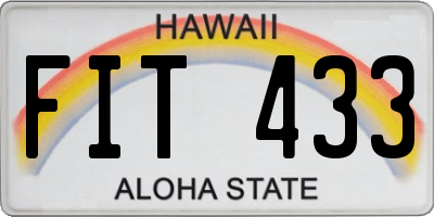 HI license plate FIT433