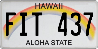 HI license plate FIT437