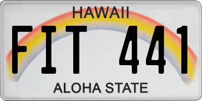 HI license plate FIT441