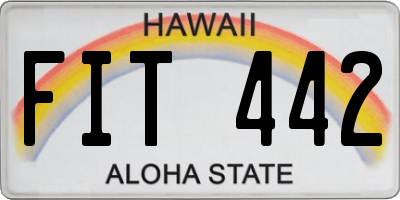HI license plate FIT442